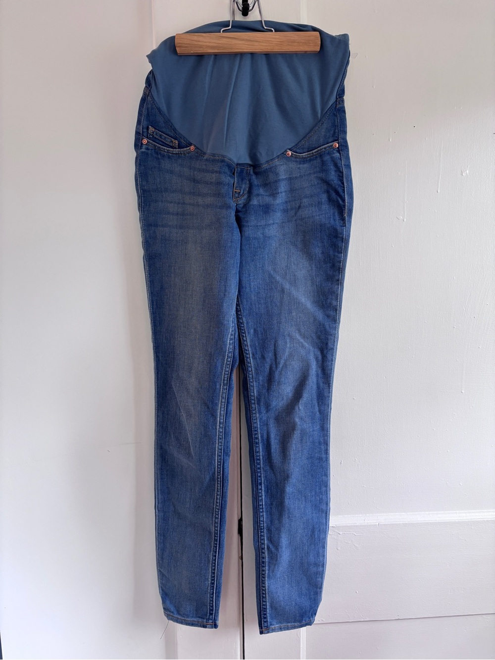 H&M Maternity Blue Denim Jeans with Stretch Panel